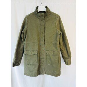 Prana Trip Jacket Green Organic Cotton w/ Sherpa Women's Sz L